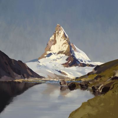 Mountain Light Study Painting