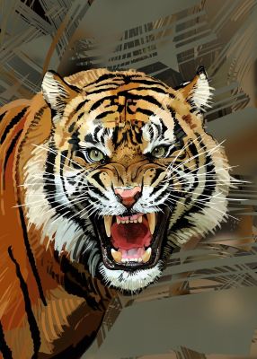 Tiger study painting 2021