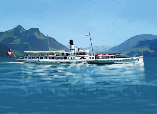 Dampfschiff Luzern by Julian Jung Illustration